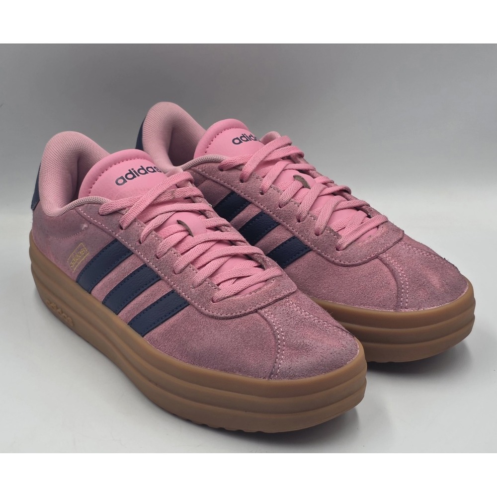 adidas VL Court Bold JI1789 Bliss Pink Navy Platform Sneakers Women's 7.5